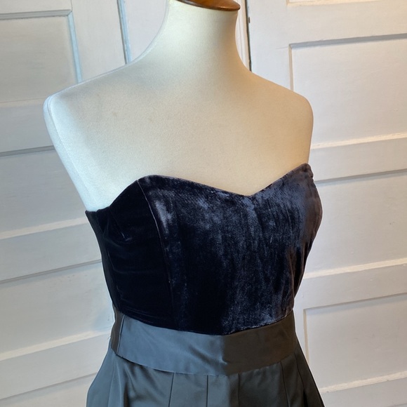 NWT Theory Chanesa Velvet & Silk Dark Brown Strapless Dress, Size 12 - Picture 5 of 17